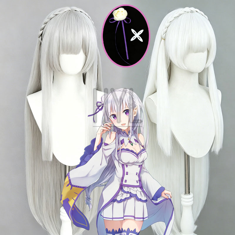 Re Zero Rem Wig - Anime Re: Zero Emilia Cosplay Peruk