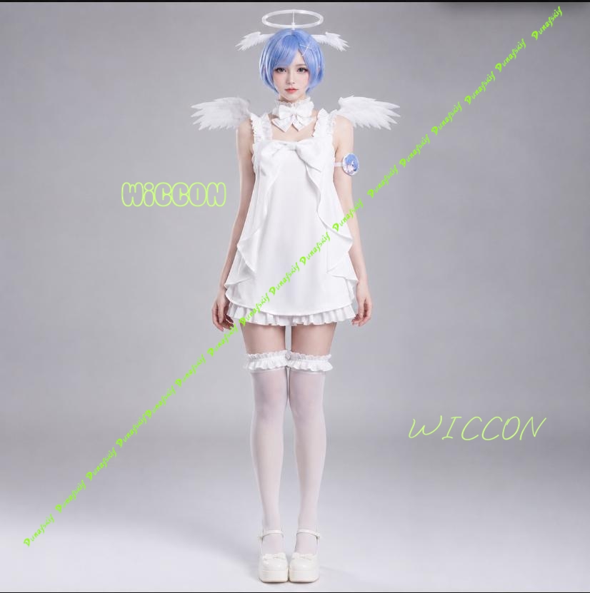 Re Zero Rem Wig - Re Zero Karakter Cosplay Kıyafetleri Ram
