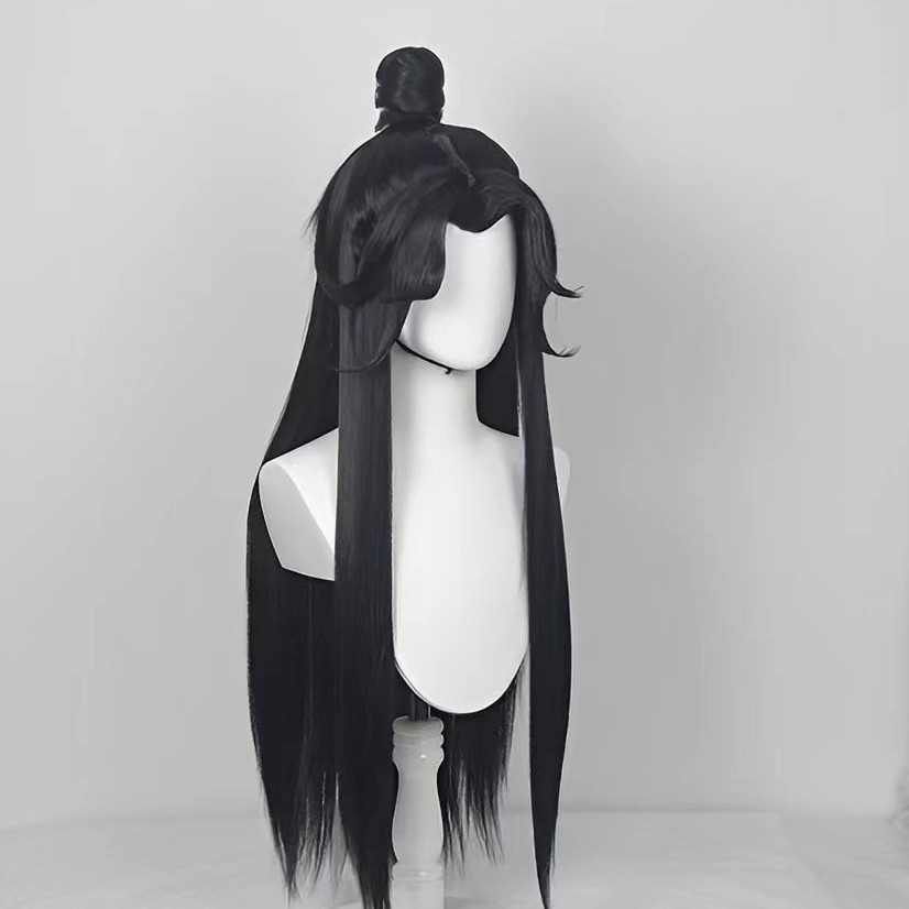 Cosplay Anime Black Hair - Cadılar Bayramı için Uzun Düz Siyah