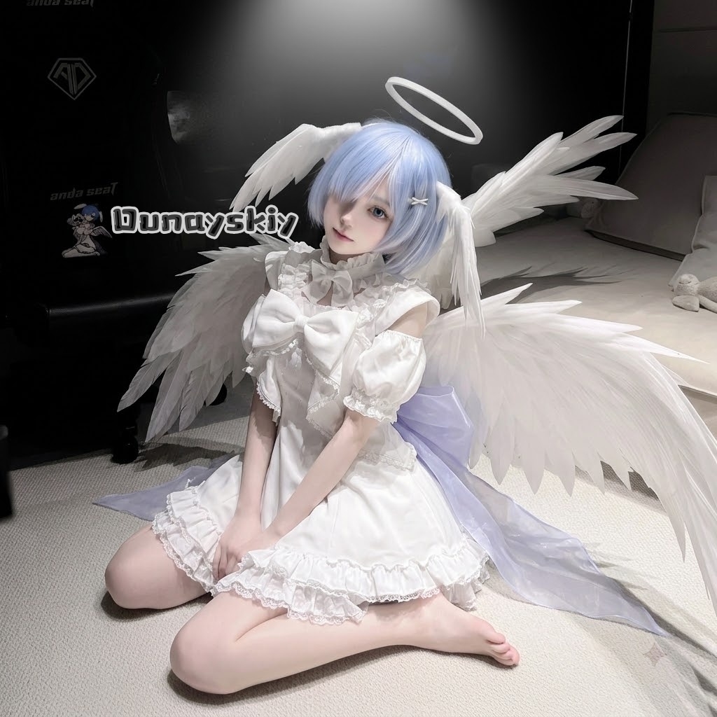 ​ ​ ​ ​ Rem Angel Cosplay Kost - Re Zero Rem Wig incelemesi ve fiyatı