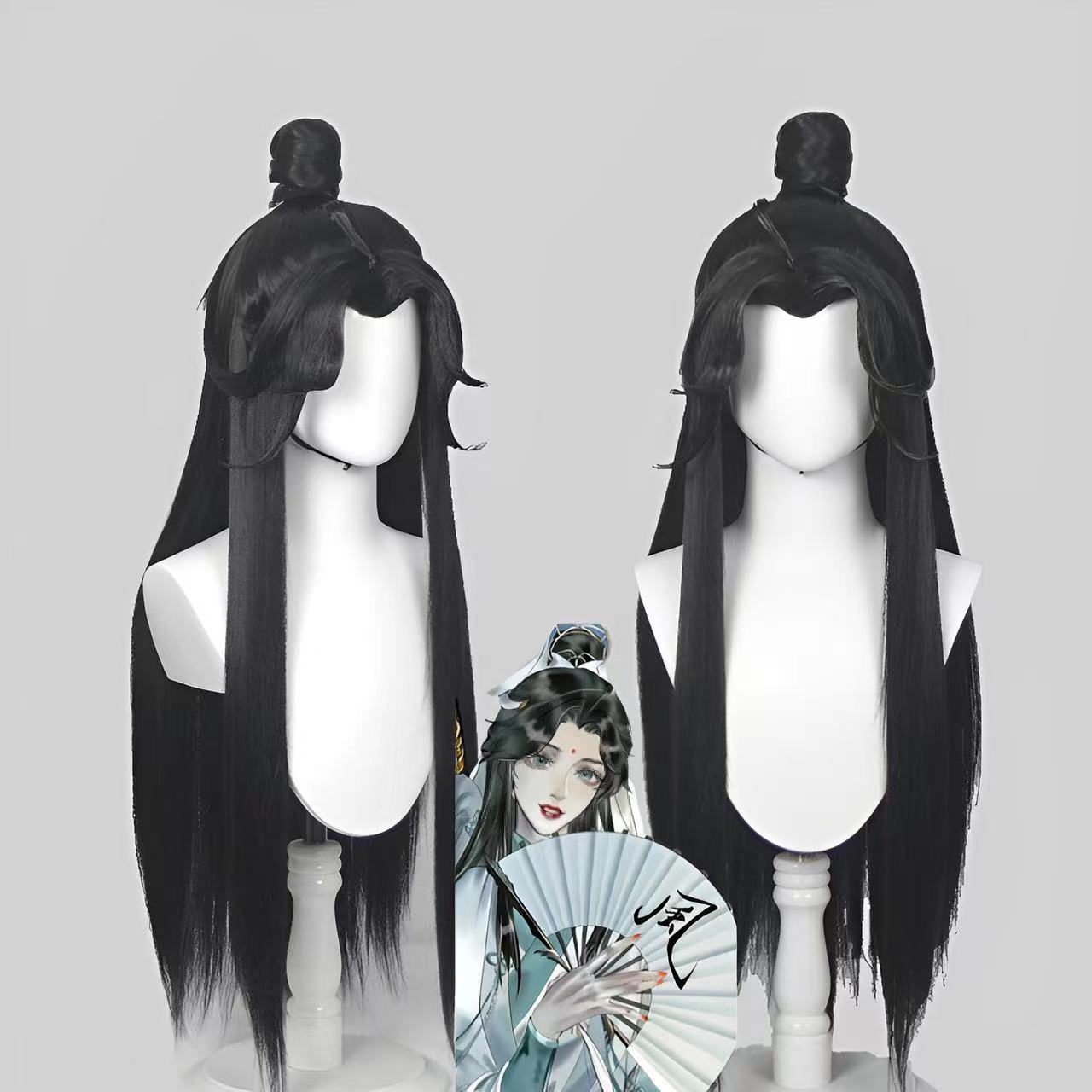 Cadılar Bayramı için Uzun Düz  - Cosplay Anime Black Hair incelemesi ve fiyatı